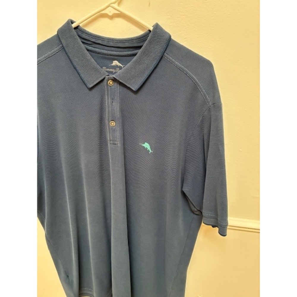 Tommy Bahama Emfielder Polo Shirt Mens XL Navy Blue Supima Cotton Marlin Logo - Picture 2 of 8